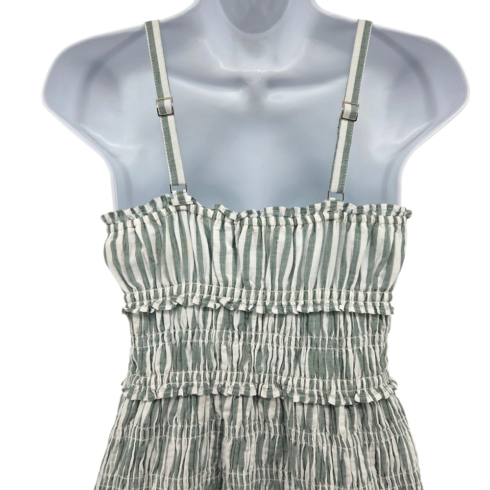 Abercrombie & Fitch Maxi Dress SP Green Striped Smocked Bra-Free Cottagecore - Picture 10 of 11